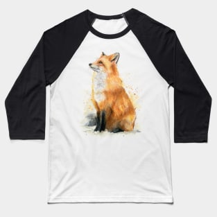 Fox Watercolor Baseball T-Shirt